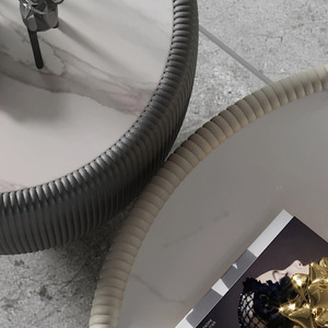 Bắc Âu Sang Trọng Hiện Đại Thiết Kế Mới Granite Cờ Đá Bàn Cà Phê Bộ 2 Vật Liệu Kim Loại Cho Đồ Nội Thất Phòng Khách Sofa Bên Bảng - Product Image 4