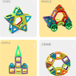 מגנטי בלוקים מכירה לוהטת חינוכיים מגנטי אריחי אבני בניין פלסטיק בניית צעצועים לילדים - Product Image 5