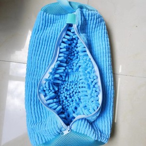 Sac à linge pliable LM avec fermeture éclair et doublure moelleuse pour machine à laver les chaussures, idéal pour les baskets et les chaussures décontractées - Product Image 1