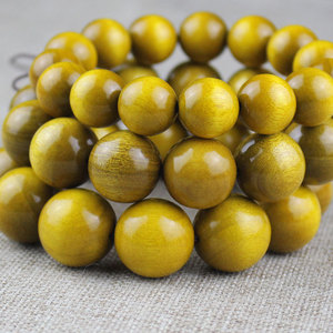 Sichuan Golden Nanmu Wood <b>Bracelet</b> 15mm 18mm 20mm Round Beads Religious Ceremony Unisex Jewelry Collectible Buddhist Beads - Product Image 2