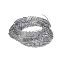 Fil barbelé concertina double bobine en acier inoxydable 304, ruban barbelé anti-escalade et anti-coupure pour clôture de sécurité