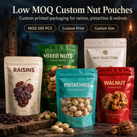 Vente en gros de sacs d'emballage en plastique avec pochette debout personnalisée anti-odeur pour les aliments secs aux pistaches et aux noix