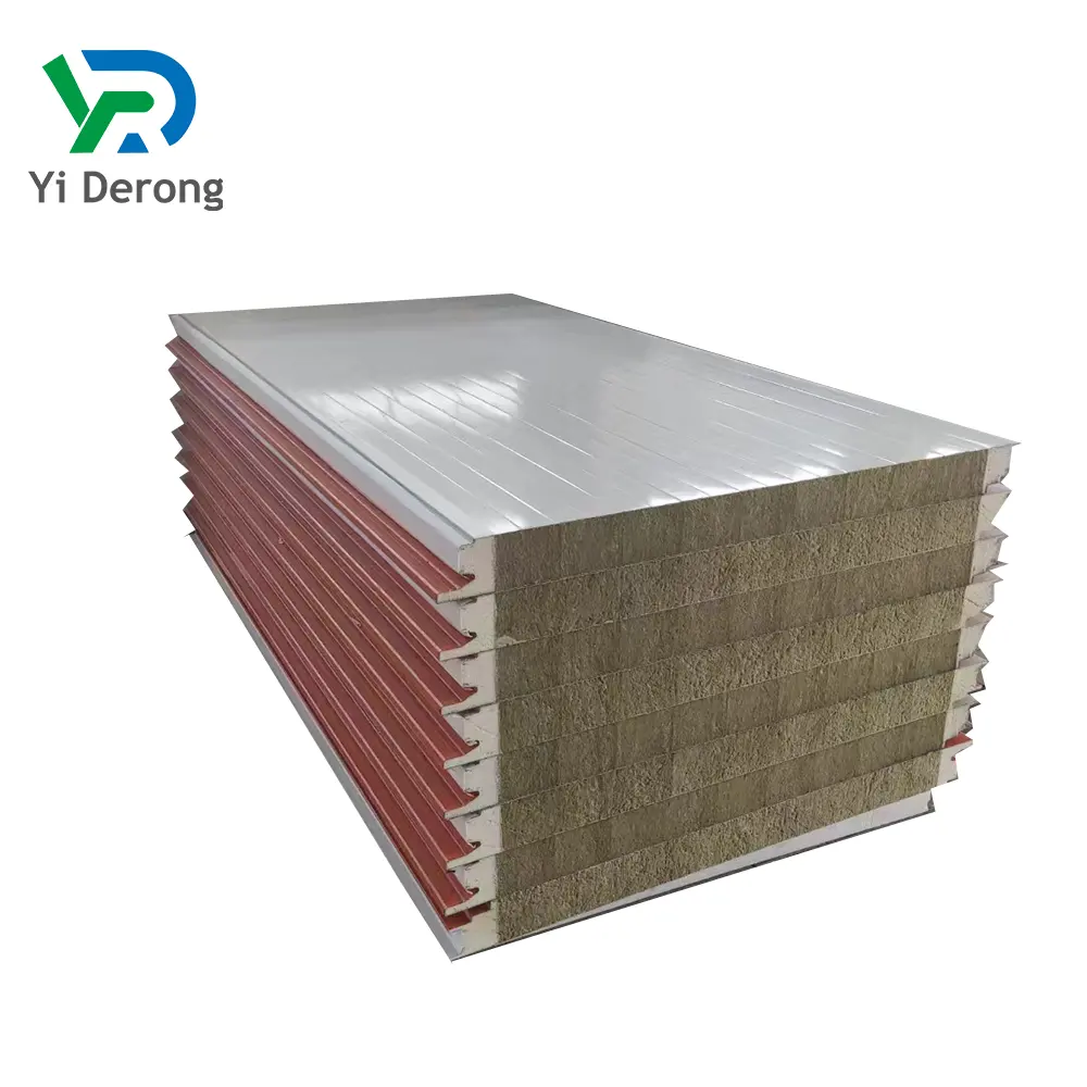 Container roof tile 50 75 100 150mm color steel corrugated sandwich panel external wall insulation board