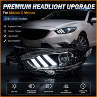 Pour Mazda 6 Atenza 2014 2015 2016, phare noir avec clignotants séquentiels de style Mustang, DRL LED, double lentille de projecteur Bi-LED