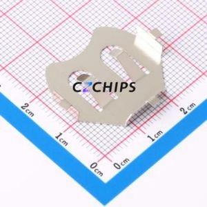 MY-2430-01-R Button & Strip Battery Connector SMD Connector Battery Clip CR2430 Phosphor Bronze Nickel - Product Image 1