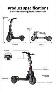 Scooter Eléctrico <span class=keywords><strong>JLM</strong></span> F9 de Fábrica con Llantas de 12 Pulgadas, 8000W, 60V, Batería Desmontable, Plegable, Motor Dual - Product Image 2