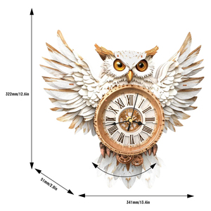 Snowy Owl Wooden <b>Clock</b> <b>Kit</b> wooden puzzle Handcrafted Hanging <b>Clock</b> Art for Room Decor - Product Image 4