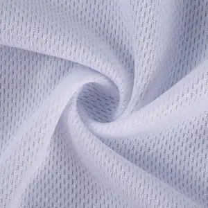 Tecido de malha personalizado de poliéster elástico elástico para vestidos esportivos, tecido de malha com diamantes para olhos de pássaros