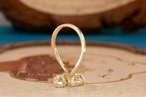 ว่าวคู่ที่สง่างามแหวนเพชรแฟชั่นทำด้วยมือเครื่องประดับเพชรหรูหราเป็นประกายดีไซน์เหนือกาลเวลา - Product Image 2