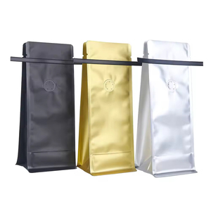 Bolsa de café con sellado rizado, bolsa mate para envasado de granos de café con tira adhesiva, plástico compuesto con sellado de ocho lados, personalizable. - Product Image 5