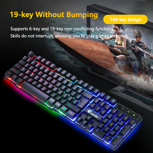 104 touches rougeoyantes claviers filaires USB universels Teclado RGB Clavier <span class=keywords><strong>De</strong></span> Gamer Pour Pc clavier <span class=keywords><strong>de</strong></span> jeu pour ordinateur portable - Product Image 5