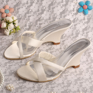 <span class=keywords><strong>Tacco</strong></span> personalizzato sandali bianchi zeppa pantofole - Product Image 1