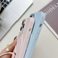 Coque de téléphone en silicone liquide avec anneau magnétique et support pour iPhone 18 17 16 14 Plus 13 15 Pro Max, compatible avec la recharge sans fil