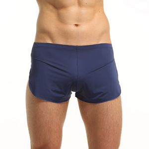 Shorts de <span class=keywords><strong>pyjama</strong></span> pour hommes en soie glacée tricotée, ODM, décontractés, sexy, respirants, taille basse, avec fentes latérales - Product Image 2