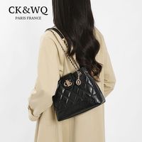 Nouveau Sac Bandoulière Femme Printemps/Été 2026 en PU, Fermeture Ouverte, Léger, Durable, Simple, Tendance, Motif Losanges, Chaîne Polyvalente