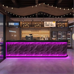 Bancone Moderno ed Ecologico per <span class=keywords><strong>Bar</strong></span> <span class=keywords><strong>e</strong></span> Caffetterie con Design in Pietra Culturale per Caffetterie, Ristoranti, Hotel <span class=keywords><strong>e</strong></span> Centri Commerciali - Product Image 4
