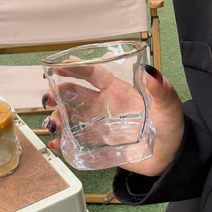 Verre à whisky irrégulier 201-300ml, verre à cocktail durable pour la maison, les boissons, le café et les fêtes - Product Image 5