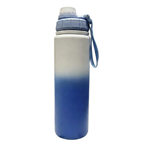 Stainless Steel Vacuum Insulated Tumbler 24oz <b>With</b> <b>Straw</b> Purple Lid Minimalist Design Travel Water Bottle - Product Image 1