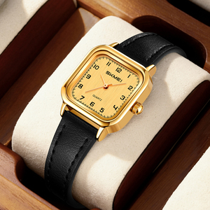 Montre pour femme à quartz, cadran texturé 25 mm, bracelet en cuir, étanche, avec design sportif minimaliste et élégant, personnalisable OEM/ODM - Product Image 1