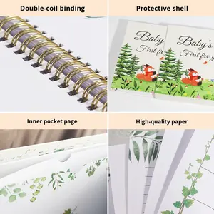 Carnet de suivi de croissance de bébé créatif, carnet à spirale en tissu à feuilles mobiles, boîte cadeau, journal de stockage de <span class=keywords><strong>photos</strong></span> DIY - Product Image 2