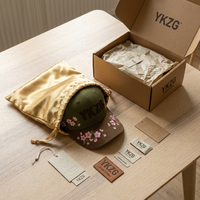 Casquette de baseball brodée 3D personnalisée de haute qualité, motif floral, 6 panneaux, style Dad Hat, couleurs contrastées, structurée, avec logo