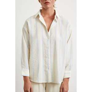 Chemise en modal à double rayures Mango pour homme, bleu popeline, respirante, manches longues - Product Image 3