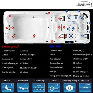<span class=keywords><strong>Spa</strong></span> <span class=keywords><strong>de</strong></span> nage <span class=keywords><strong>de</strong></span> luxe à double zone avec courant continu - Product Image 6