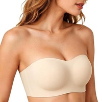 Soutien-gorge invisible à fines bretelles, sans armatures, coupe 3/4, anti-transparence, avec doubles bretelles amovibles, idéal pour l'été