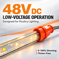 Lumière linéaire LED pour volailles 48V DC étanche rouge blanc bleu vert dimmable CRI>83 2W-18W 0.9m-2.4m pour élevage de poulets