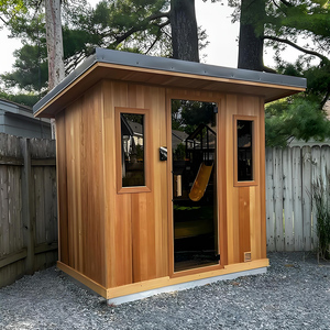 Taglie personalizzabili per esterni in legno di cedro rosso per 4-6 persone a vapore a secco con Sauna a infrarossi - Product Image 3