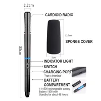 Microphone Sans Fil 3-en-1 Anti-Bruit pour Enregistrement Vidéo et Audio d'Interviews sur Android et Appareil Photo