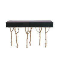 Mesa de Entrada Italiana de Lujo Ligero para Villa, Decoración de Pared para Recibidor, Mesa de Entrada con Diseño Creativo, Mueble de Entrada Artístico