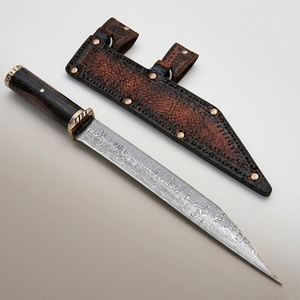 Cuchillo Vikingo Seax de 17 Pulgadas, Hecho a Mano, Estilo Medieval Nórdico, Hoja Fija de Acero de Damasco, Mango Tallado, para Coleccionistas, Histórico, DIY, OEM - Product Image 2