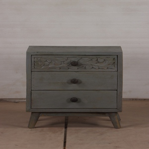 Stylish Wooden Bedside Table with Functional Storage Compartments Bedroom Side Cabinet Furniture for Modern Interior Projects - Product Image 1
