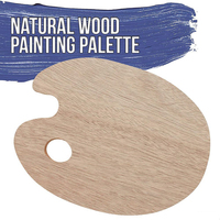 Palette en bois pour peinture, outils de peinture en bois avec trous de pouce, fournitures scolaires d'art, 1 pièce, nouvelle collection 2021