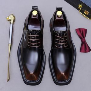 Nouvelles Chaussures Habillées en Cuir Véritable pour Hommes, Style Carré, Grande Taille 37-46, Respirantes, Légères, Antidérapantes, Décontractées et de Bureau - Product Image 1