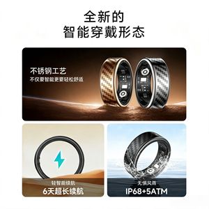 Bague connectée SY02 en acier inoxydable et résine époxy, surveillance de la fréquence cardiaque, de l'oxygène sanguin, du sommeil, du HRV et du stress, 4G - Product Image 3