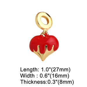 ASJEWELRY-Pendientes de corazón de burbuja chapados en oro para joyería, colgantes de corazón de colores esmaltados, 2507 Pdta358 - Product Image 4