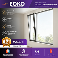 Fenêtres en aluminium EOKO Hurricane avec fonction d'inclinaison, résistantes aux chocs, double vitrage, pour la protection des villas côtières