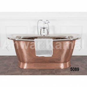 Bañera de Cobre Normandía con Interior de Níquel - Product Image 1