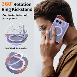 Étui magnétique pour téléphone <span class=keywords><strong>portable</strong></span> <span class=keywords><strong>iPhone</strong></span> Fold Perfect Fit avec protection à 360° °   Support rotatif pour téléphone <span class=keywords><strong>portable</strong></span>, pliable, couleur violet soyeux, avec logo personnalisé - Product Image 4