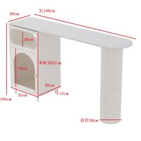 Table d'îlot de cuisine moderne avec armoire de rangement, style français blanc crème, table de petit-déjeuner, comptoir long, table à manger haute