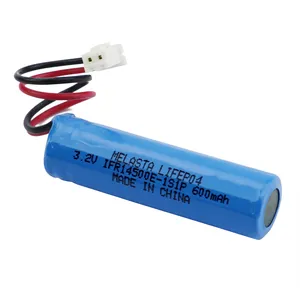 MELATSA LiFePO4 סוללה נטענת סוללה IFR14500 600mAh 3.2V עם חוט עבור פלאש אור וצעצועים