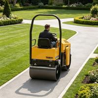 Mini-compacteur routier CNCMC TRD01 à double tambour de 700 mm de largeur pour l'aménagement paysager