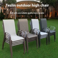 Chaise de jardin empilable en métal Uplion Patio avec accoudoirs, matériau flexible et confortable Chaise empilable en métal populaire pour l'extérieur en noir