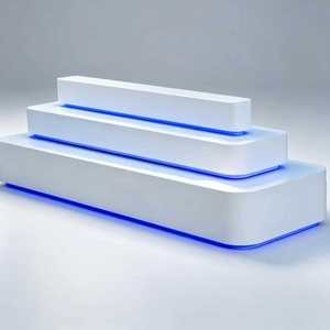 Mesa de exhibición redonda luminosa con pintura comercial para panadería, cabina de flujo personalizada para tienda de ropa, vitrina de exhibición - Product Image 2