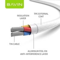 BAVIN Cable de Datos de Carga Rápida para Teléfono Móvil CB221 de 18W y 2.4A con Micro USB y Tipo C, Precio de Fábrica al Por Mayor y Personalizado