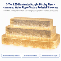 Exhibidor Acrílico Iluminado LED Personalizado con Base de Textura de Agua con Efecto RGB Blanco Cálido y Frío, OEM ODM
