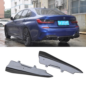 2019+ pour BMW G20 G21 320i 325i 340i – Nouveaux séparateurs latéraux de pare-chocs arrière en carbone avec découpes pour échappement - Product Image 2