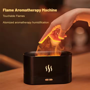 <b>7</b> Lighting Colors USB Ultrasonic Flame Humidifier Essential Oil Aroma Diffuser Led Colorful <b>Fire</b> Flame Aroma Oil Diffuser Lamp - Product Image 1